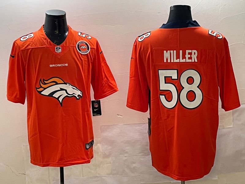 Men Denver Broncos #58 Miller Orange Brigade standard 2025 Nike Limited NFL Jersey style 2